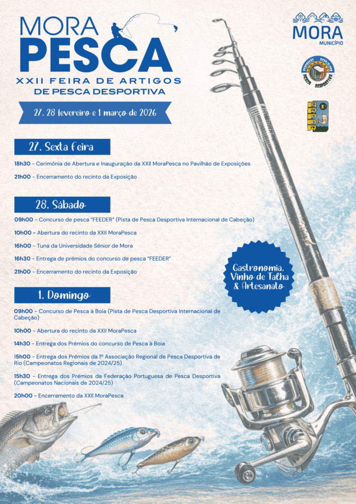 MoraPesca 2026 regressa de 27 de fevereiro a 1 de março Cartaz Mora Pesca 2026